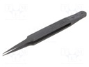 Tweezers; non-magnetic,high rigidity; Tip width: 0.6mm; ESD