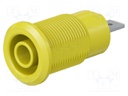 Socket; 4mm banana; 24A; 1kV; Cutout: Ø12.2mm; yellow; insulated