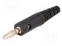 Plug; 4mm banana; 10A; 60VDC; black; with transversal socket