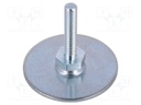 Foot of pin; Base dia: 60mm; M8; steel; Plunger length: 40mm