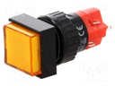 Switch: push-button; Pos: 2; SPDT; 3A/250VAC; 2A/24VDC; orange; none