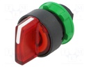 Switch: rotary; Stabl.pos: 1; 22mm; red; Illumin: LED; IP66; Pos: 3