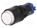 Switch: push-button; Pos: 2; SPDT; 0.5A/250VAC; 1A/24VDC; white