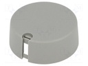 Knob; with pointer; plastic; Shaft d: 6mm; Ø40x16mm; grey; push-in