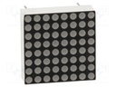 Display: LED; matrix; 8x8; blue; 15÷30mcd; anode; 20x20mm; 3.2÷4V