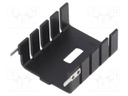 Heatsink: moulded; TO220; black; L: 30mm; W: 25.4mm; H: 12.7mm