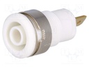 Socket; 4mm banana; 24A; 1kV; Cutout: Ø12.2mm; white; gold-plated