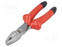 Pliers; insulated,universal; alloy steel; 200mm; 1kVAC