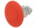 Switch: emergency stop; Stabl.pos: 2; 22mm; red; Illumin: none; IP66