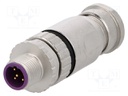 Plug; M12; PIN: 5; male; B code-Profibus; for cable; screw terminal