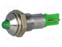 Indicator: LED; prominent; 24÷28VDC; Cutout: Ø6.2mm; IP40; metal