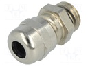 Cable gland; M12; IP68; Mat: brass; Body plating: nickel