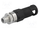Plug; M12; PIN: 4; male; D code-Ethernet; for cable; crimped; IP67