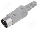 Plug; DIN; male; PIN: 4; Layout: 216°; straight; for cable; soldering
