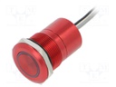 Switch: capacitive; Pos: 2; SPST-NO; 0.01A/12VDC; IP68; OFF-ON; 20mΩ