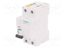 RCD breaker; Inom: 25A; Ires: 30mA; Poles: 2; 400V; Mounting: DIN