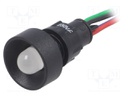 Indicator: LED; recessed; 230VAC; Cutout: Ø13mm; IP40; 300mm leads