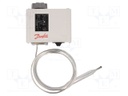 Sensor: thermostat with capillary; Output conf: SPDT; 16A; 400VAC