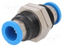 Push-in fitting; bulkhead; -0.95÷14bar; 8mm; 19g