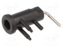 Socket; 2mm banana; 10A; 600V; 19.5mm; black; Mounting: soldered