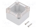 Enclosure: multipurpose; X: 49mm; Y: 51mm; Z: 36mm; ABS; grey; gasket