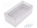 Enclosure: multipurpose; X: 82mm; Y: 158mm; Z: 54.9mm; ABS; grey; IP65