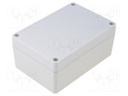 Enclosure: multipurpose; X: 85mm; Y: 125mm; Z: 55mm; ABS; grey; IP65