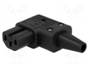 Connector: AC supply; plug; female; 10A; 250VAC; IEC 60320; right