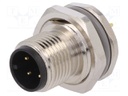 Socket; M12; PIN: 4; male; A code-DeviceNet / CANopen; THT; IP67