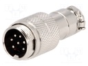 Plug; microphone; male; PIN: 7; for cable; straight