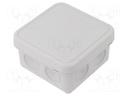 Enclosure: junction box; X: 90mm; Y: 90mm; Z: 49mm; polypropylene