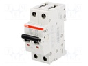 Circuit breaker; 400VAC; Inom: 25A; Poles: 2; DIN; Charact: B; 10kA