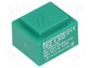 Transformer: encapsulated; 1.5VA; 230VAC; 6V; 250mA; Mounting: PCB