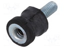 Vibration damper; M4; Ø: 10mm; rubber; L: 10mm; Thread len: 10mm