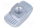 Nut; for profiles; Width of the groove: 8mm; steel; zinc