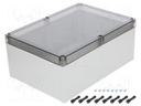 Enclosure: multipurpose; X: 255mm; Y: 360mm; Z: 152mm; MNX; grey; IK08