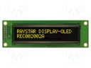 Display: OLED; alphanumeric; 20x2; Dim: 116x37x9.8mm; yellow