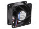 Fan: DC; axial; 60x60x25mm; 56m3/h; 43dBA; ball bearing; 8200rpm