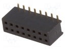 Socket; pin strips; female; PIN: 16; straight; 1.27mm; SMT; 2x8; 1A