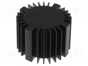 Heatsink; LED; Ø: 70mm; H: 50mm; Colour: black