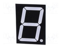 Display: LED; 7-segment; 38.1mm; 1.5"; No.char: 1; red; 40mcd; anode