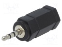 Jack 2.5mm plug,Jack 3.5mm socket; Colour: black