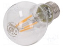 LED lamp; warm white; E27; 230VAC; 470lm; 4W; 2700K; CRImin: 80