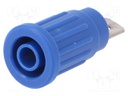 Socket; 4mm banana; 24A; 1kV; blue; push-in; 34mm; -25÷80°C; 5mΩ