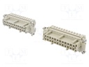 Connector: HDC; contact insert; female; DE; PIN: 48; 48+PE; 16A; 500V