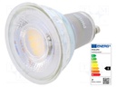 LED lamp; warm white; GU10; 230VAC; 670lm; 6.7W; 60°; 3000K