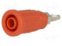 Socket; 4mm banana; 32A; 1kVDC; red; nickel plated; on panel; 40mm