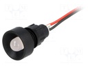 Indicator: LED; recessed; 220VDC; Cutout: Ø13mm; IP40; 300mm leads