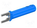 Plug; 6mm fork; 20A; blue; 37mm; Plating: nickel plated