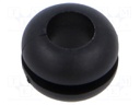 Grommet; black; UL94HB; TPR